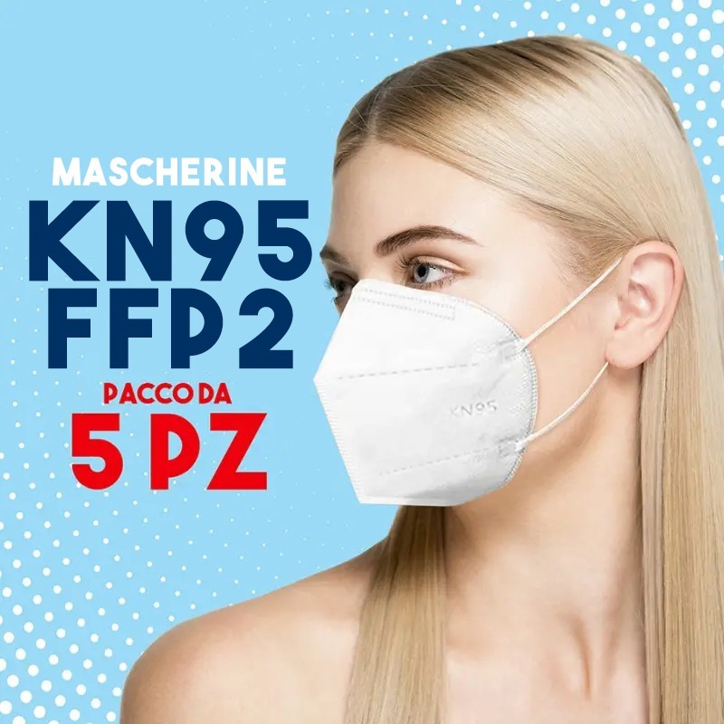 5 PZ - Mascherine KN95 FFP2 - Pacco da 5 pezzi