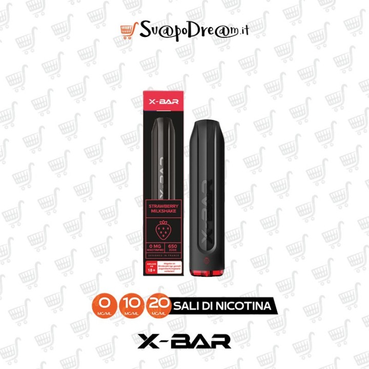 X-BAR - Pod Mod Usa e Getta STRAWBERRY MILSHAKE 650 PUFF