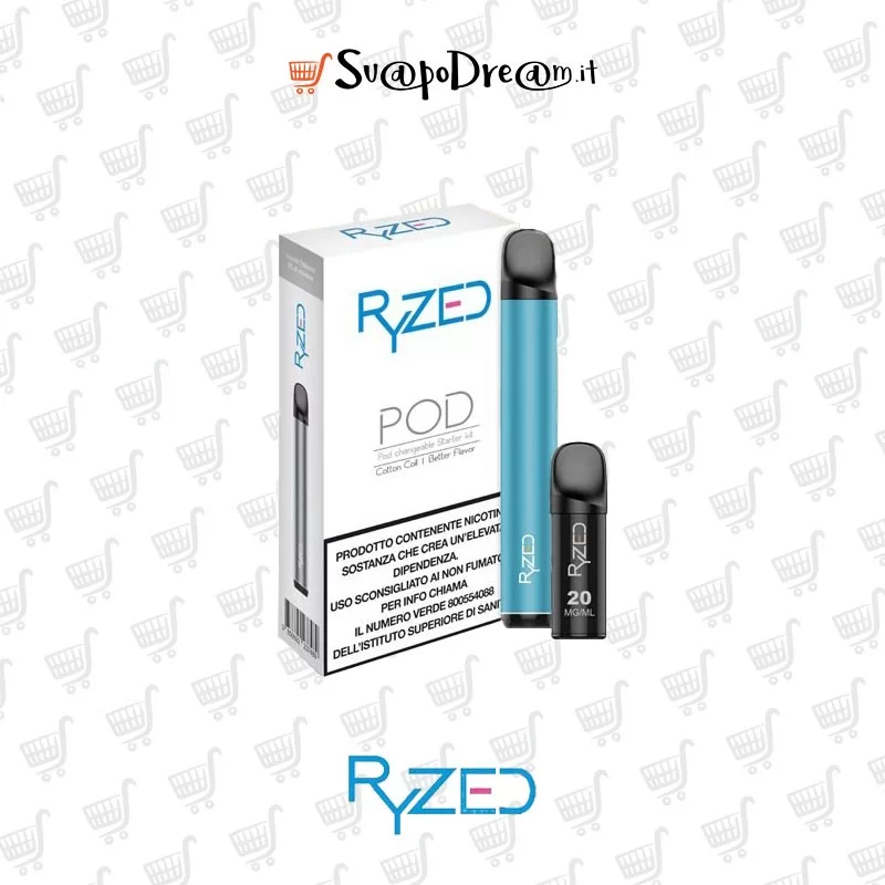 RYZED Pod Mod BLUE + 1 Pod Precaricata TOBACCO 600PUFF RYZED Pod Mod BLUE + 1 Pod Precaricata TOBACCO 600PUFF