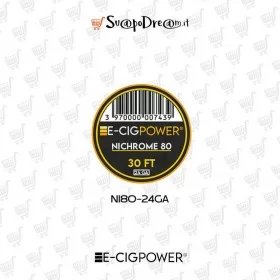 E-CIG POWER - Filo per Rigenerare NI80 (Nichrome 80) 30FT 24GA