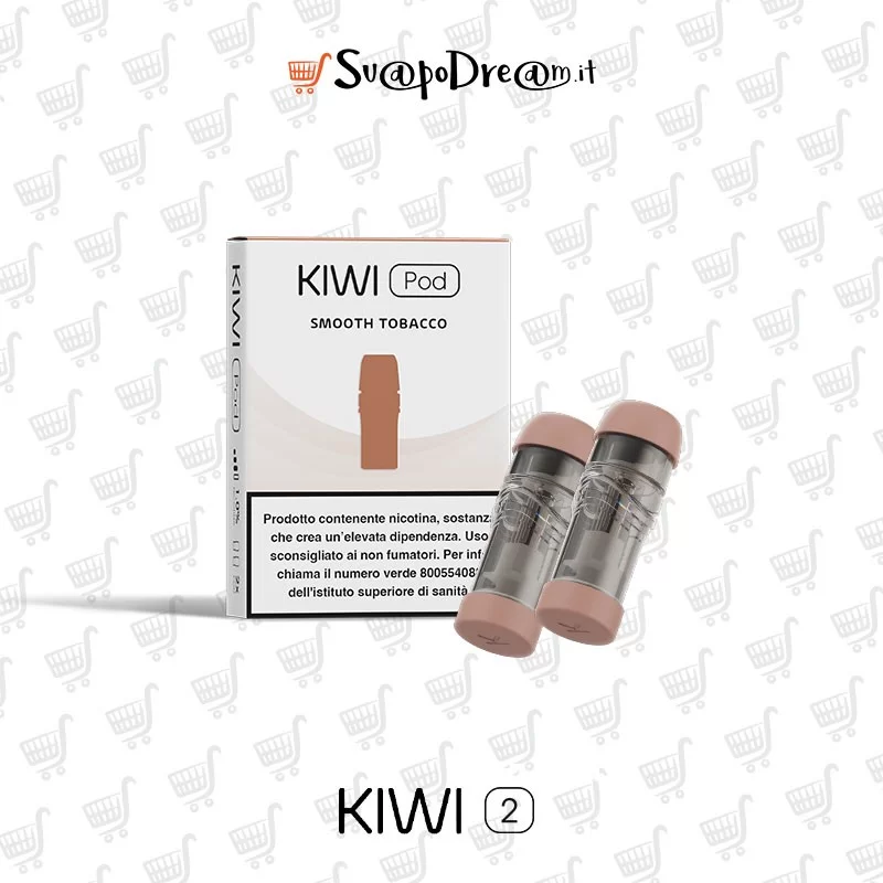 KIWI VAPOR - Pod Precaricate per Sigaretta Elettronica KIWI-KIWI 2 SMOOTH TOBACCO
