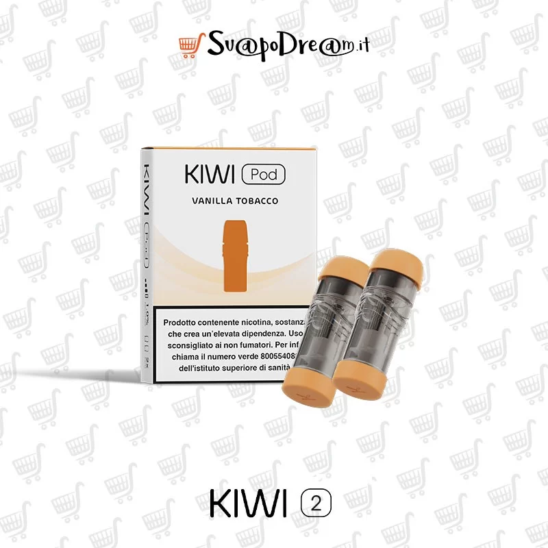 KIWI VAPOR - Pod Precaricate per Sigaretta Elettronica KIWI-KIWI 2 VANILLA TOBACCO