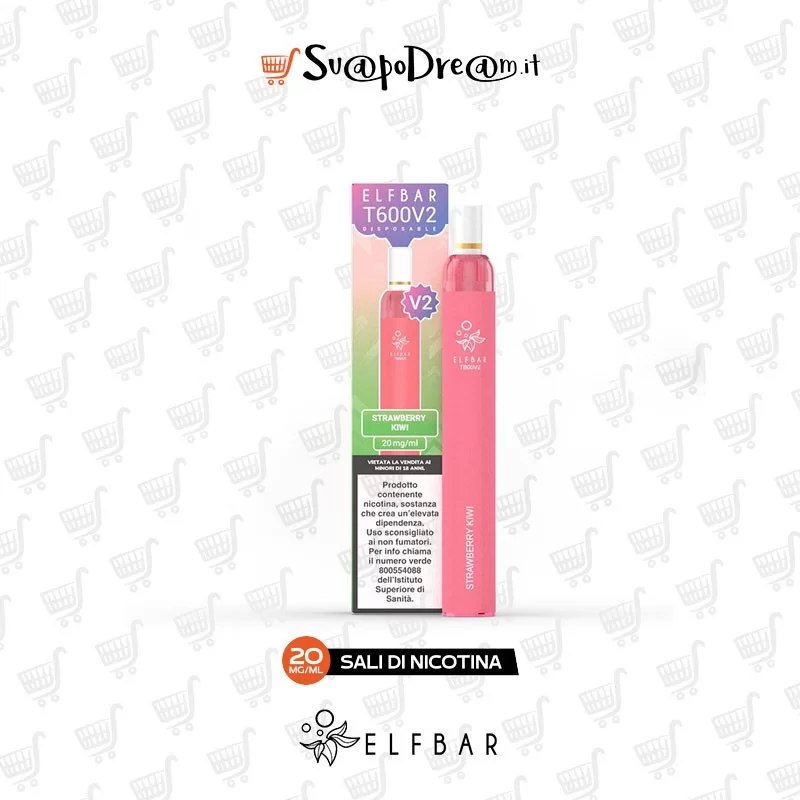 ELFBAR - Pod Mod Usa e Getta T600 V2 STRAWBERRY KIWI 600 PUFF