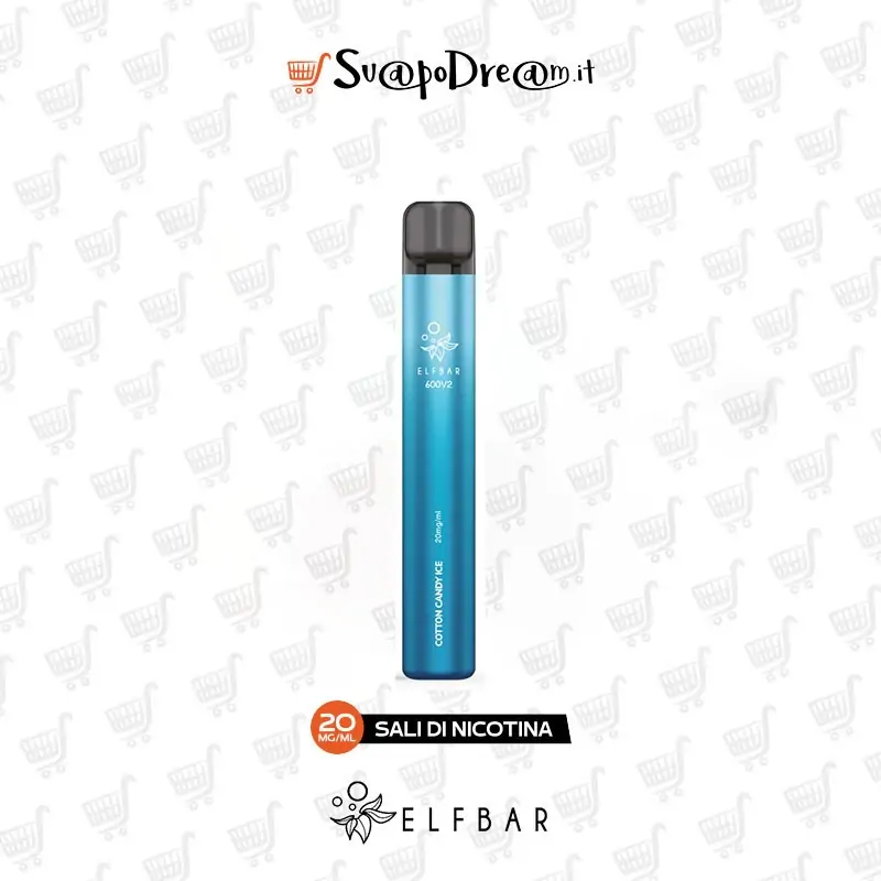 ELFBAR V2 600 - Pod Mod Usa e Getta COTTON CANDY ICE 600 PUFF