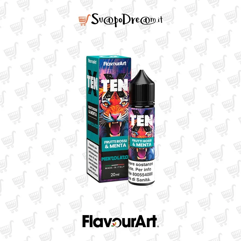 FLAVOURART - Aroma Shot 20ml TEN-X FRUTTI ROSSI E MENTA