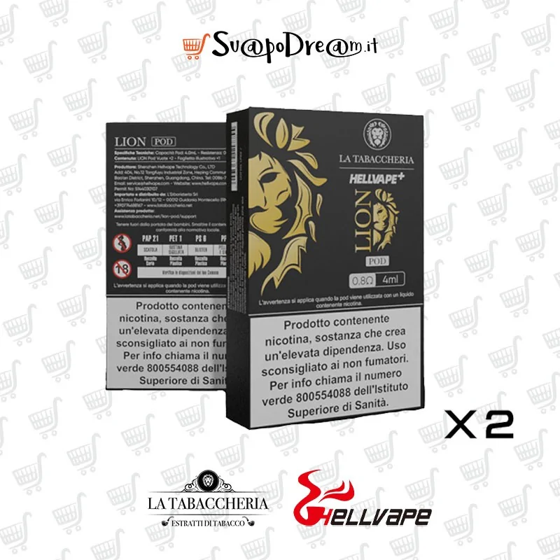 LA TABACCHERIA con HELLVAPE - Cartuccia Pod LION 2pz