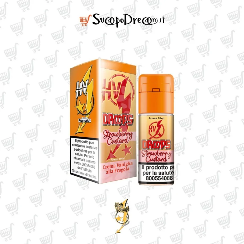 HIGH VOLTAGE - Aroma Concentrato 10ml Droops STRAWBERRY CUSTARD