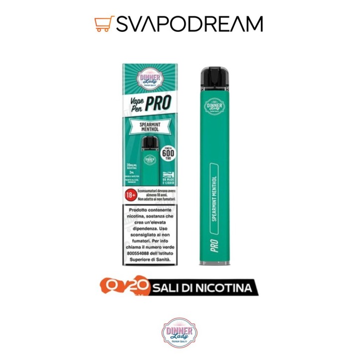 Dinner Lady Pro Spearmint Menthol 600 Puff | Svapodream