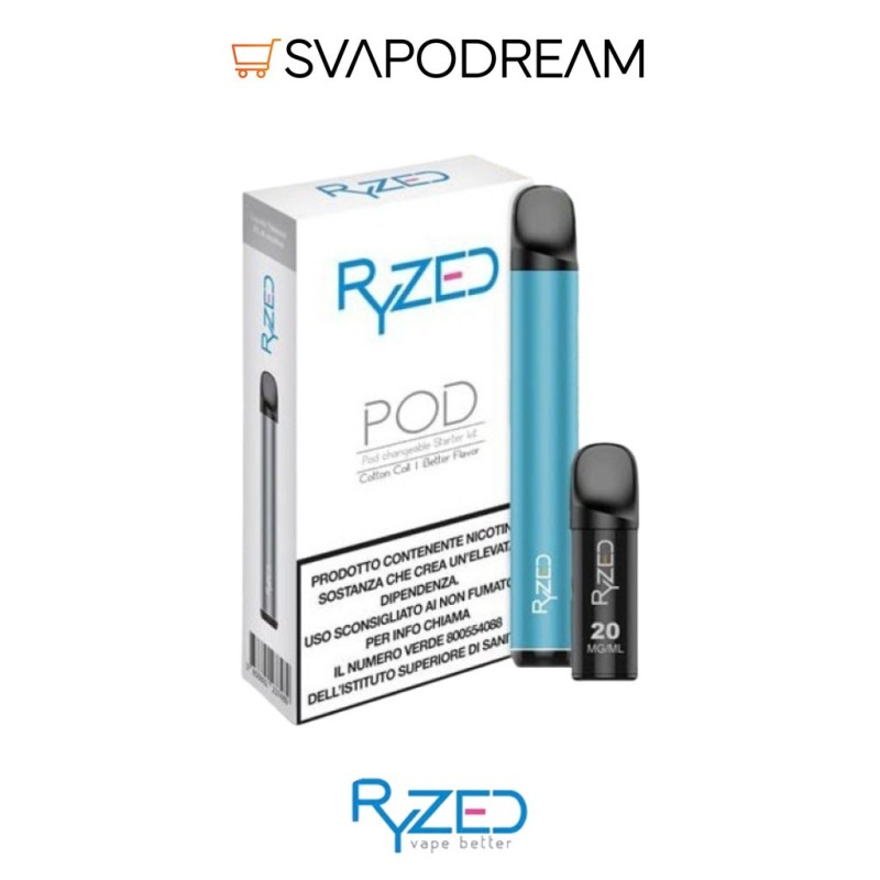 RYZED Pod Mod BLUE + 1 Pod Precaricata TOBACCO 600PUFF