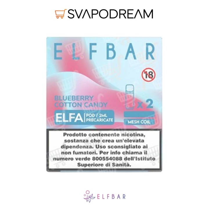 ELFBAR ELFA - Cartuccia Pod Precaricata BLUEBERRY COTTON CANDY