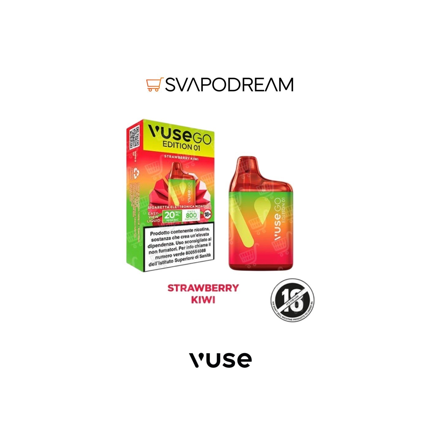 vuse go strawberry kiwi Edition 01 800 Puff Select Flavor ::Pear Cotton Candy Ice Disposable Vape Without Nicotine Strength_10mg