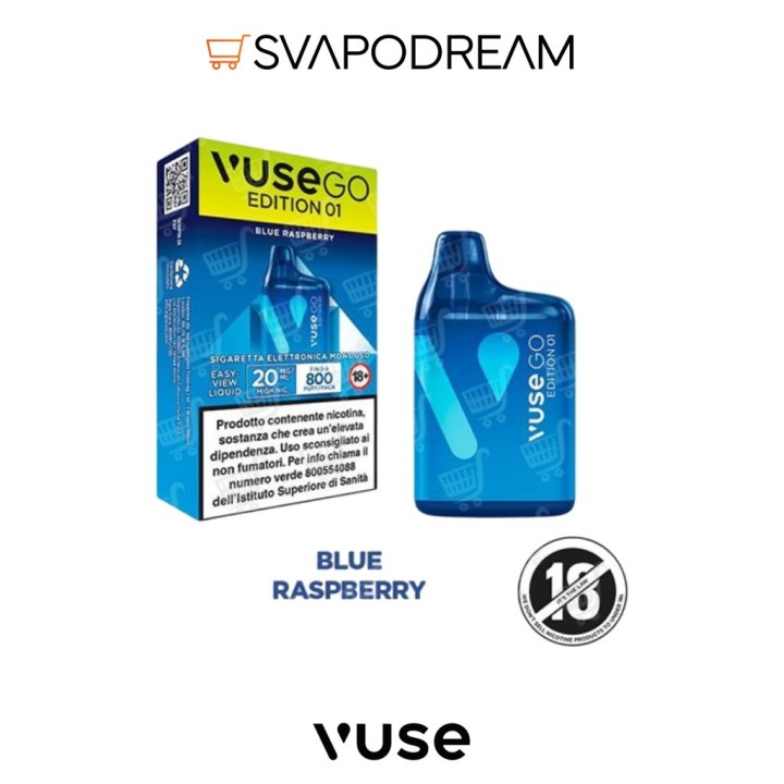 VUSE GO EDITION 01 Pod Mod Usa e Getta BLUE RASPBERRY 800 PUFF