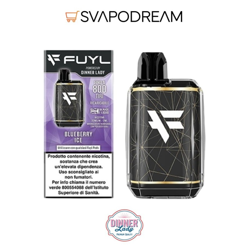 DINNER LADY - Pod Mod Starter Kit FUYL BLUEBERRY ICE 800 PUFF