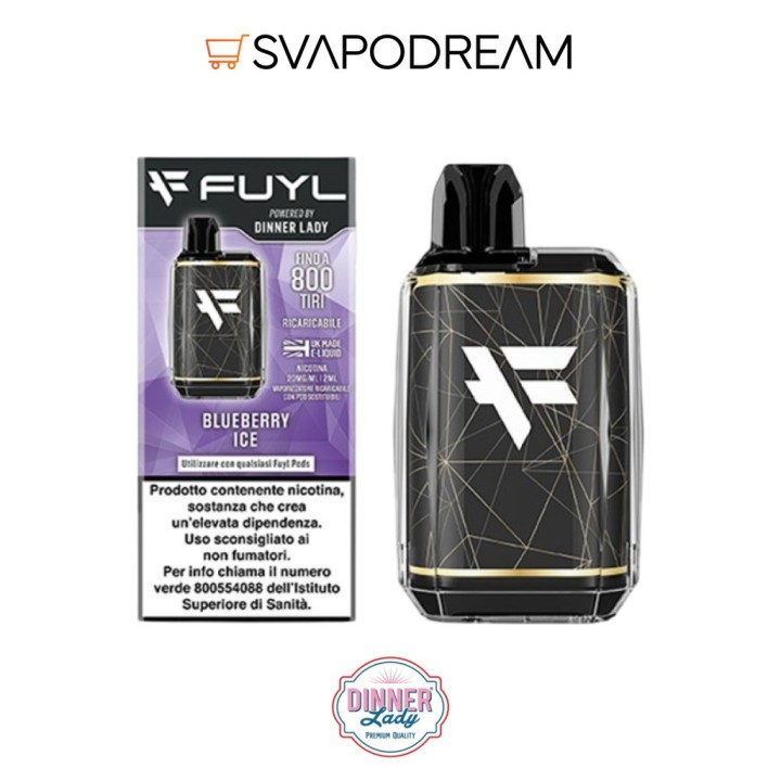DINNER LADY - Pod Mod Starter Kit FUYL BLUEBERRY ICE 800 PUFF