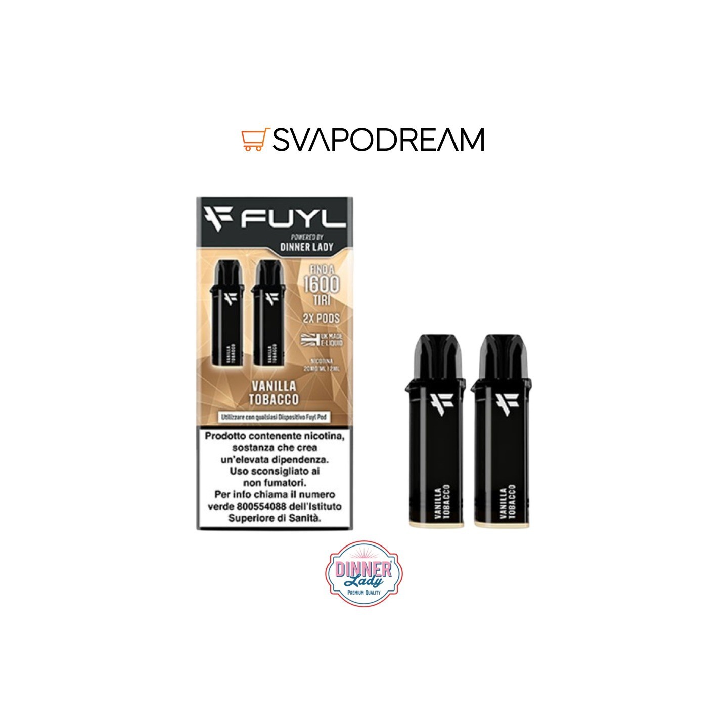 dinner lady vanilla tobacco CORE BY - (120ML) 100% Authentic Vanilla Tobacco Nic Salts 50:50
