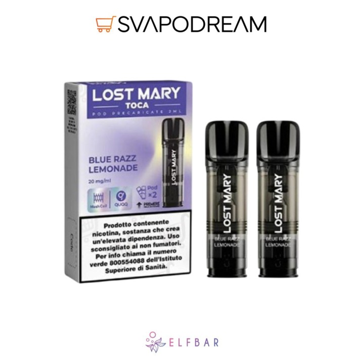 Lost Mary Toca Air Pod Blue Razz Lemonade | Svapodream