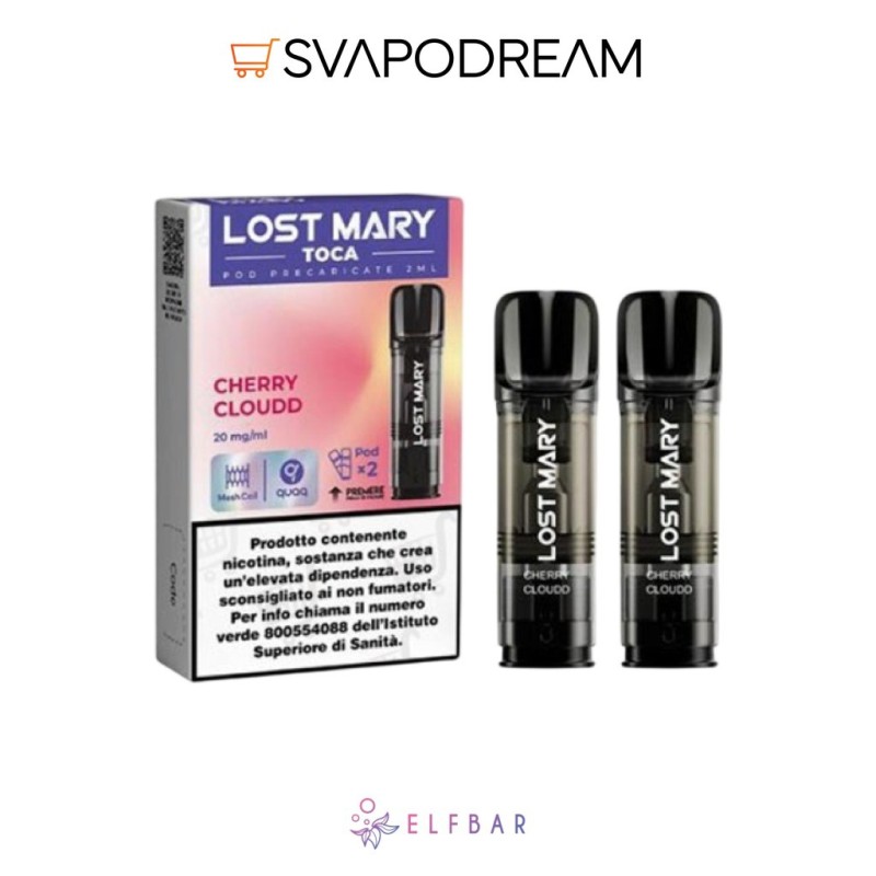Lost Mary Toca Air Cherry Cloud Pod 2pz | Svapodream