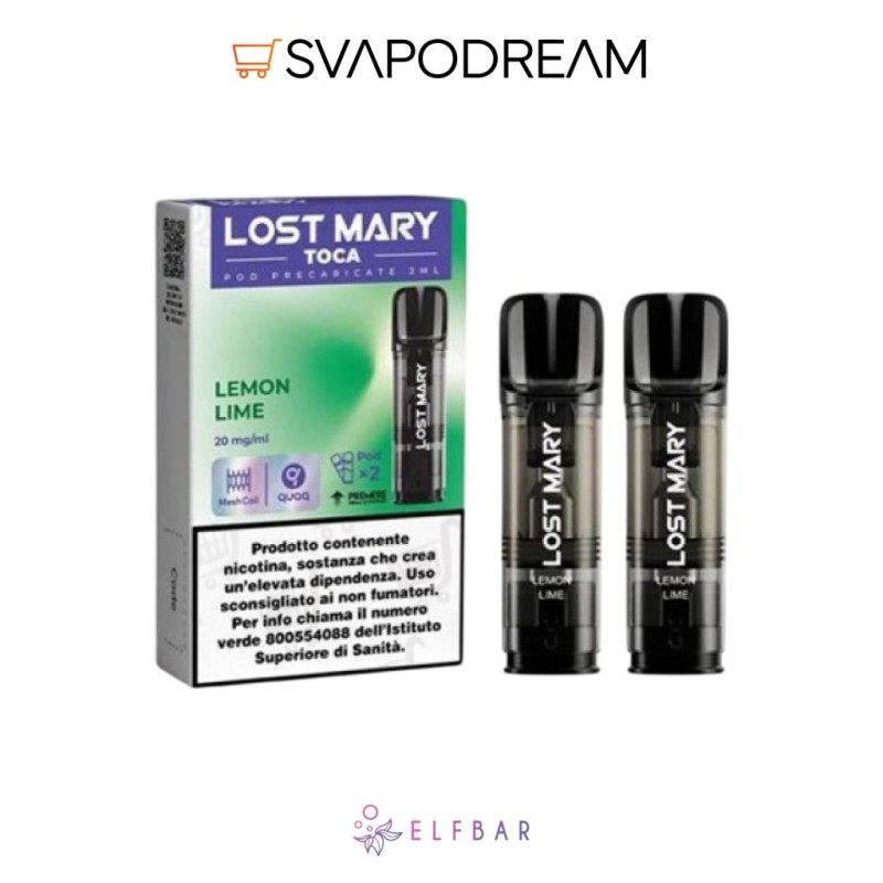 Lost Mary Toca Air Lemon Lime Pod 2pz | Svapodream