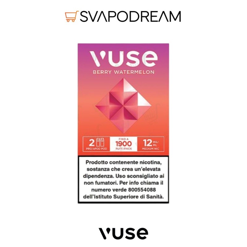 Vuse Pro Berry Watermelon Pod Ricarica 2pz | Svapodream