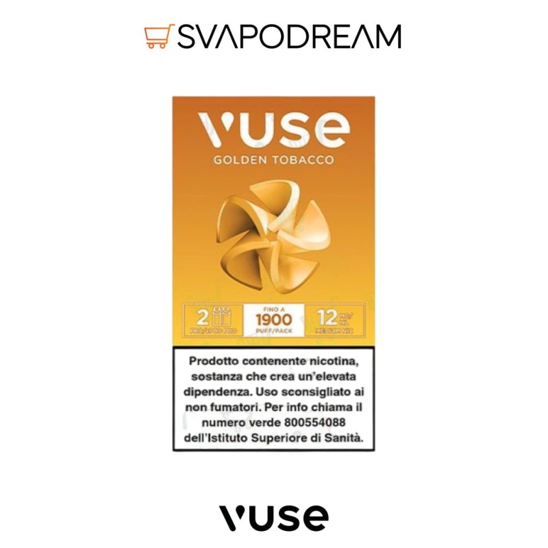 Vuse Pro Golden Tobacco Pod Ricariche 2pz | Svapodream
