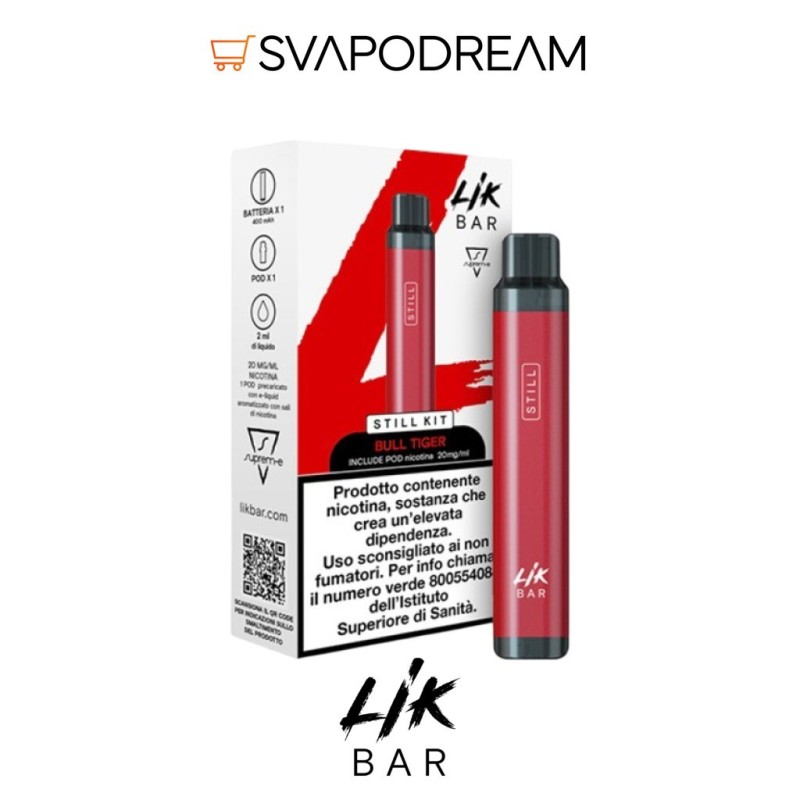 SUPREM-E LIK BAR STILL KIT RED + 1 Pod BULL TIGER