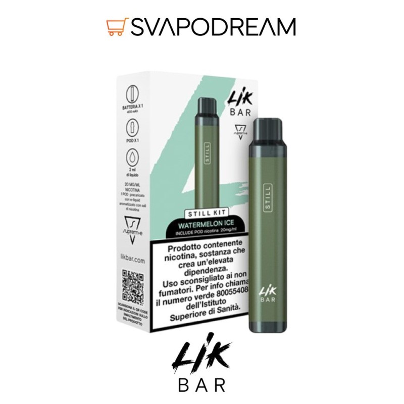 SUPREM-E LIK BAR STILL KIT GREEN + 1 Pod WATERMELON ICE