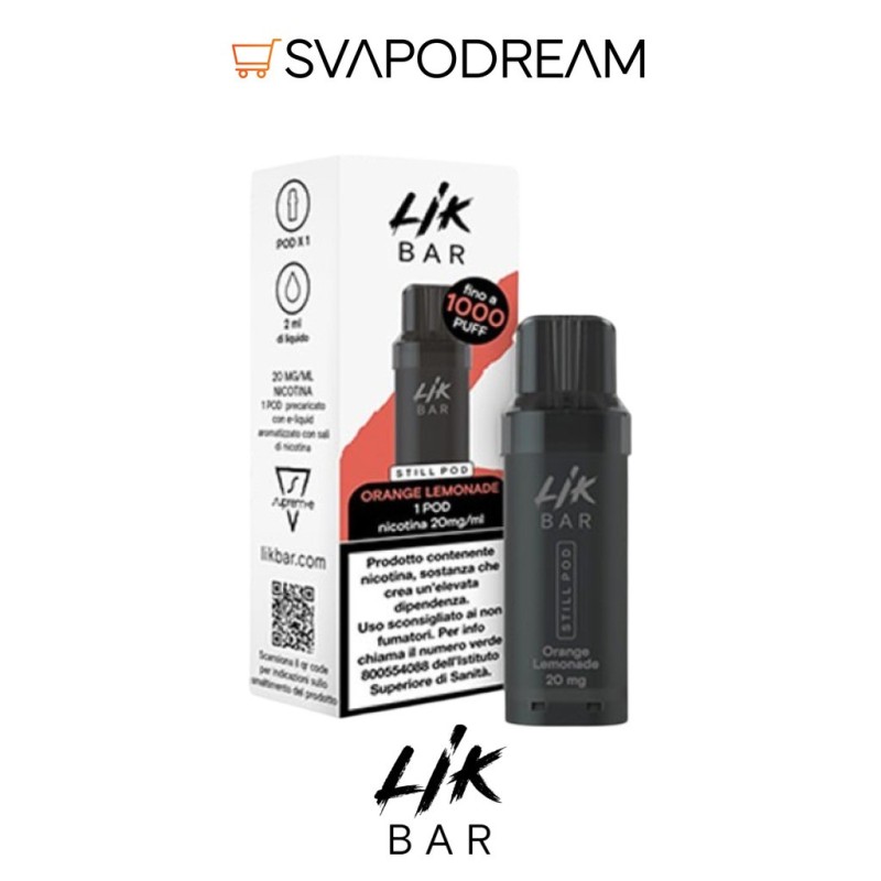 SUPREM-E LIK BAR STILL Pod ORANGE LEMONADE 1pz