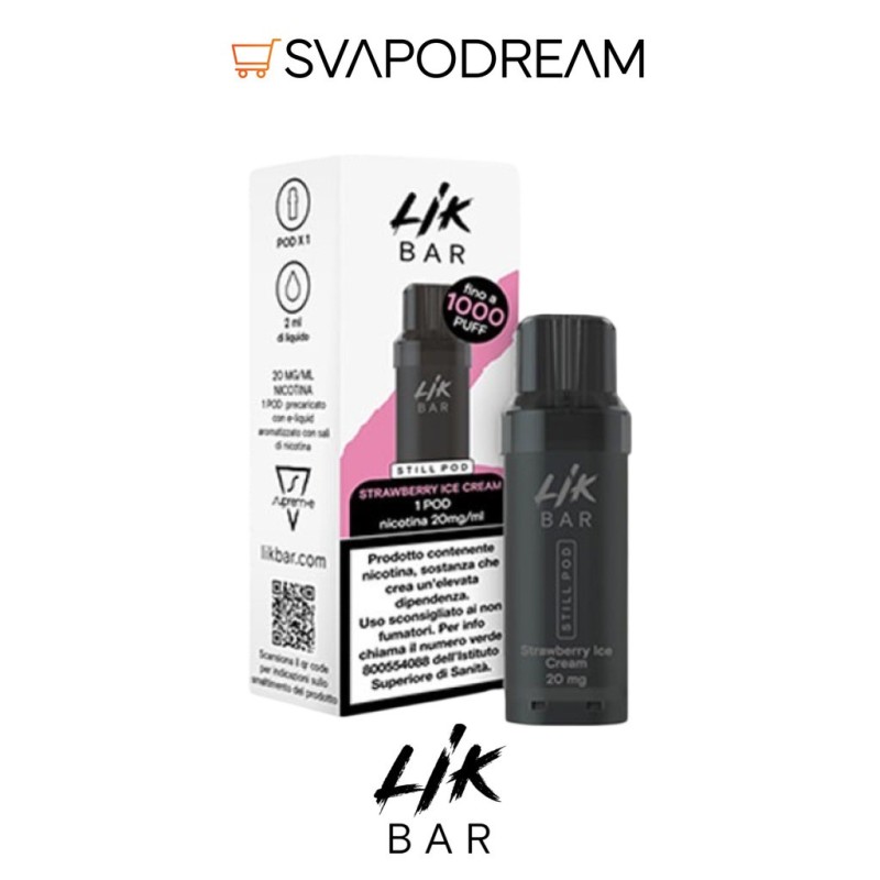SUPREM-E LIK BAR STILL Pod STRAWBERRY ICE CREAM 1pz