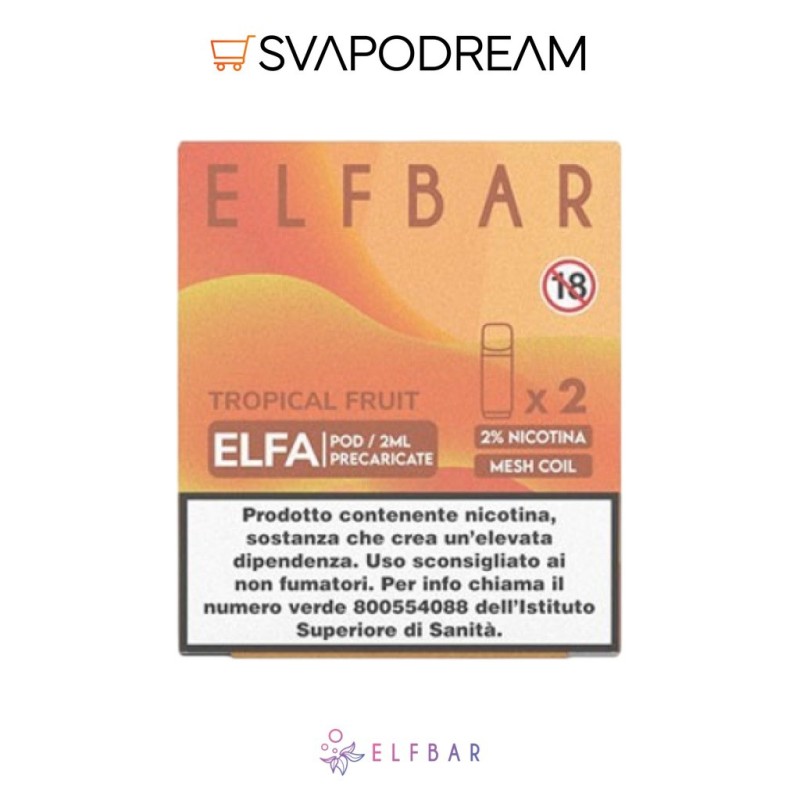 ELFBAR ELFA - Cartuccia Pod Precaricata TROPICAL FRUIT 2pz