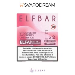 ELFBAR ELFA - Cartuccia Pod Precaricata STRAWBERRY RASPBERRY CHERRY ICE 2pz