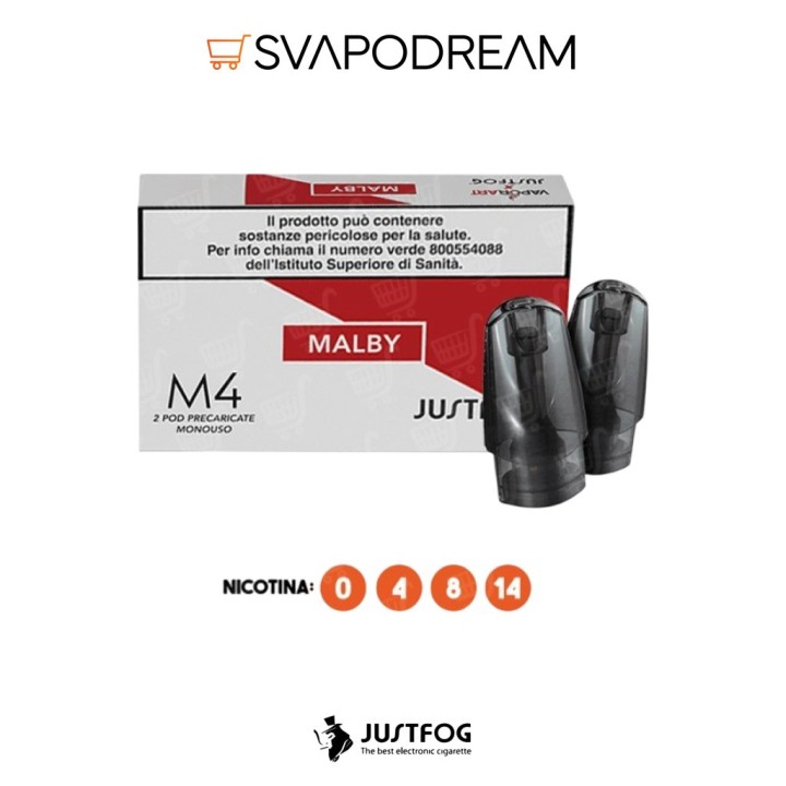 JUSTFOG - M4 Pod Precaricata Monouso MALBY 2pz