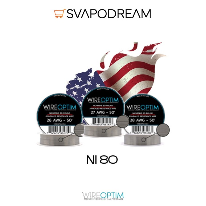 Wireoptim Filo Ni80 Nichrome 80 26-27-28GA 15m | Svapodream