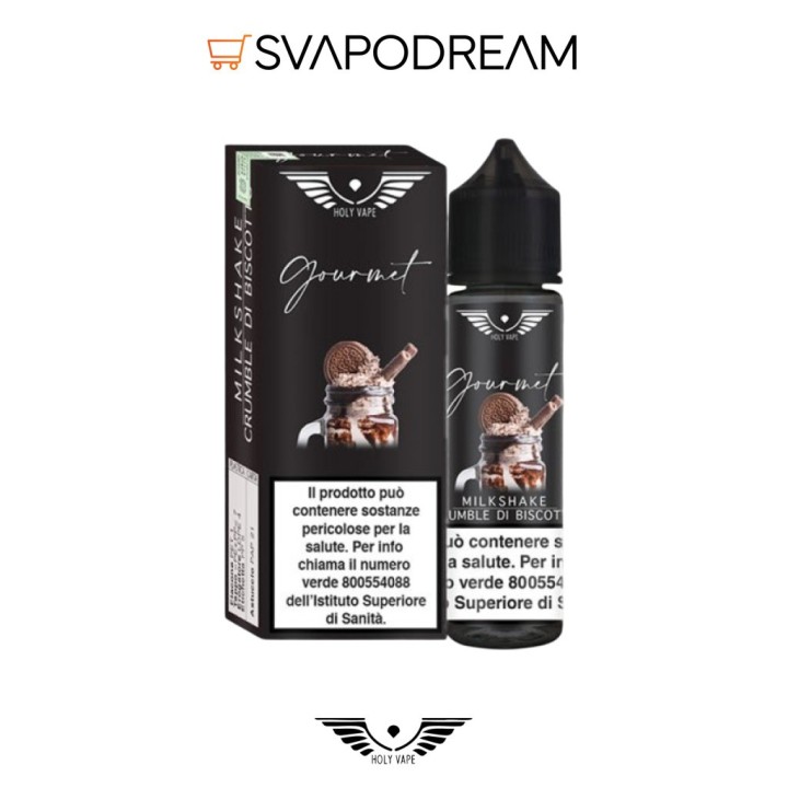 HOLY VAPE GOURMET - Aroma Shot 20ml MILKSHAKE E CRUMBLE DI BISCOTTO