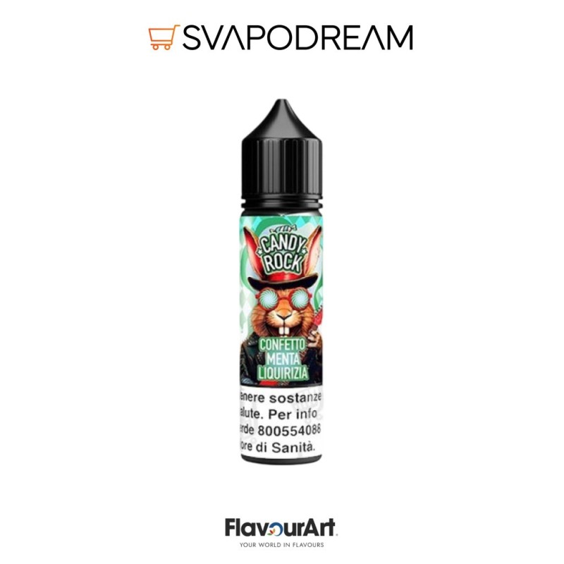 FLAVOURART - Aroma Shot 20ml Candy Rock CONFETTO MENTA E LIQUIRIZIA