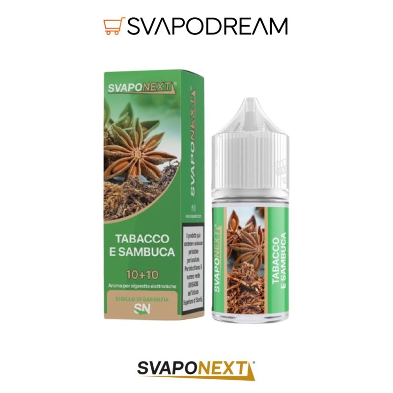 SVAPONEXT - Aroma Mini Shot 10ml Starter Flavour TABACCO E SAMBUCA