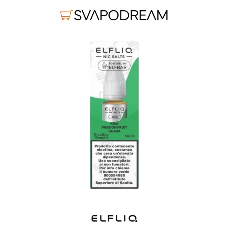 ELFLIQ by Elfbar - Liquido Nic Salts 10ml KIWI PASSION FRUIT GUAVA