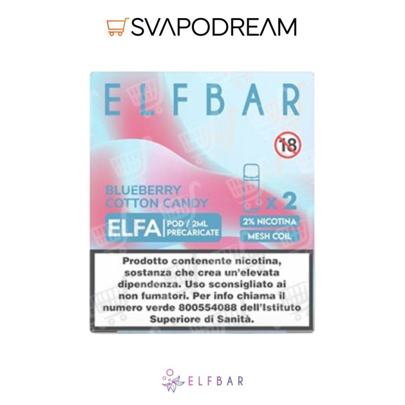 ELFBAR ELFA - Cartuccia Pod Precaricata BLUEBERRY COTTON CANDY
