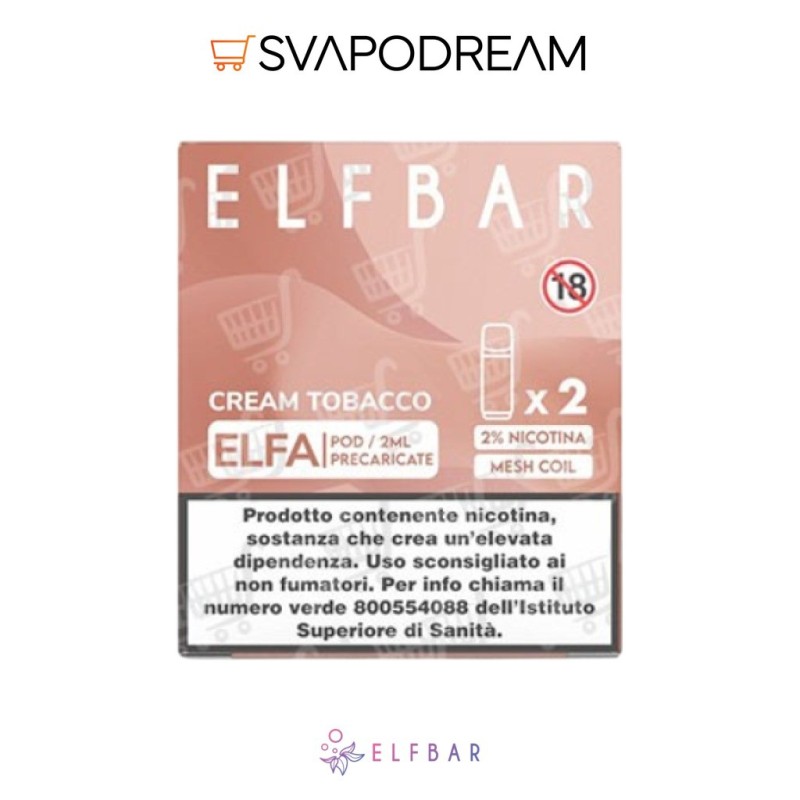 ELFBAR ELFA - Cartuccia Pod Precaricata CREAM TOBACCO