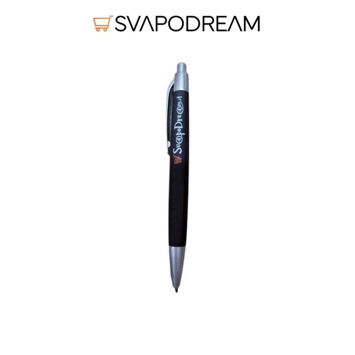 Penna a Sfera Nera Antiscivolo con Logo | Svapodream