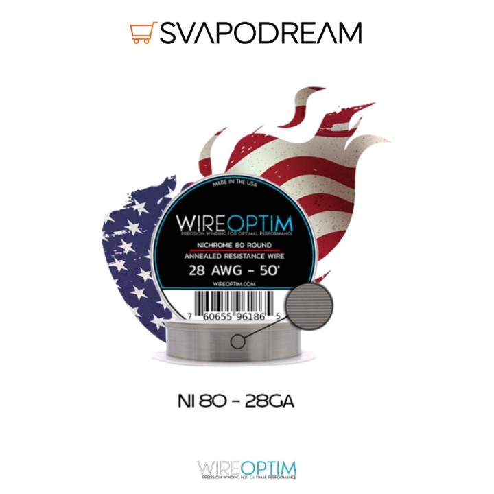 Wireoptim Filo Ni80 Nichrome 80 26-27-28GA 15m | Svapodream