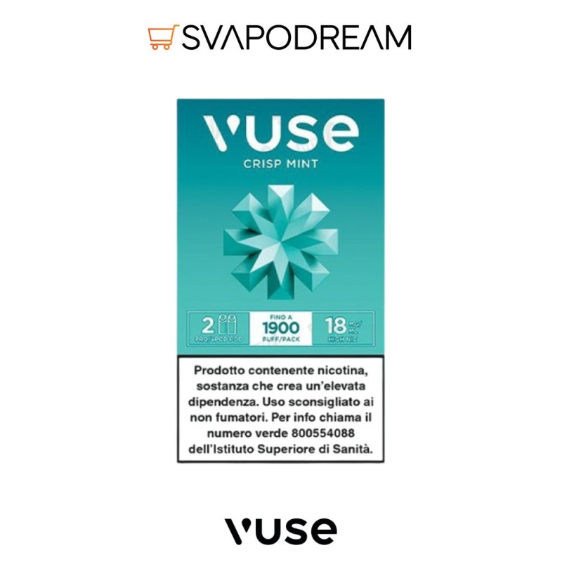 Vuse Pro Crisp Mint - Ricarica Pod Menta 2pz | Svapodream