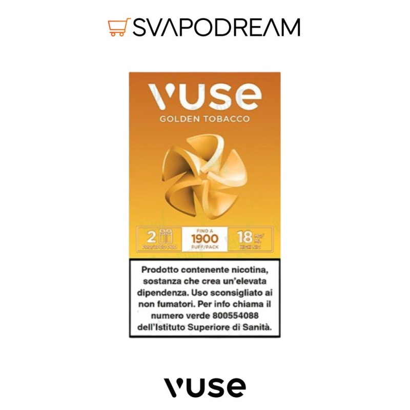 Vuse Pro Golden Tobacco Pod Ricariche 2pz | Svapodream