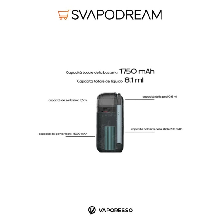 VAPORESSO - Sigaretta Elettronica Kit COSS 1750mAh