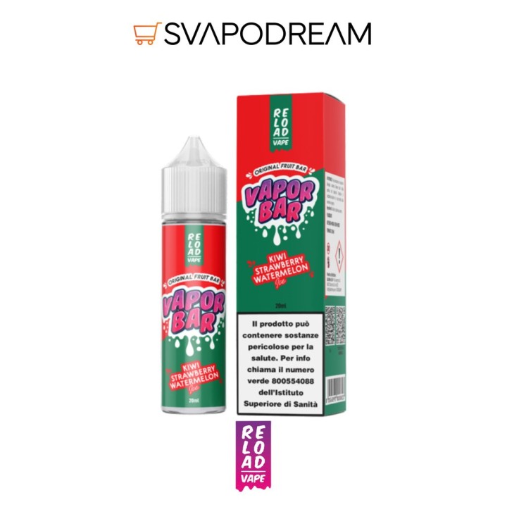 RELOAD VAPE - Aroma Shot 20ml Vapor Bar KIWI STRAWBERRY WATERMELON ICE