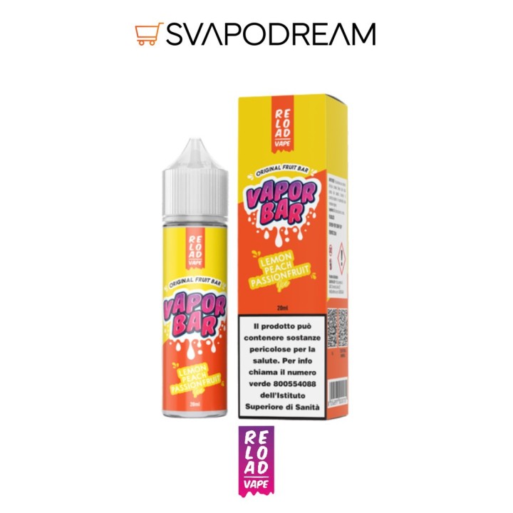 RELOAD VAPE - Aroma Shot 20ml Vapor Bar LEMON PEACH PASSIONFRUIT ICE