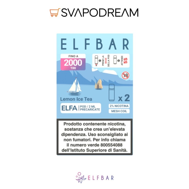 Elfa Lemon Ice Tea Pod Precaricata 20mg | Svapodream