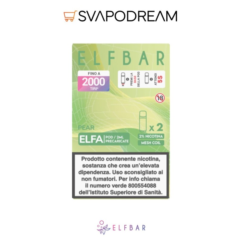 Elfbar Elfa Pear - Pod Precaricata 20mg | Svapodream