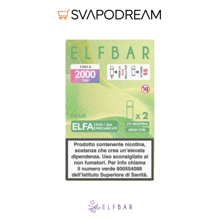 Elfbar Elfa Pear - Pod Precaricata 20mg | Svapodream