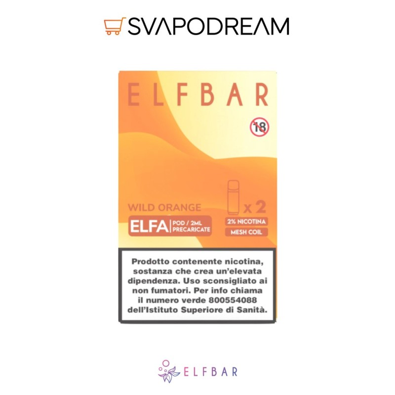 Elfbar Elfa Wild Orange - Pod Precaricata 20mg | Svapodream